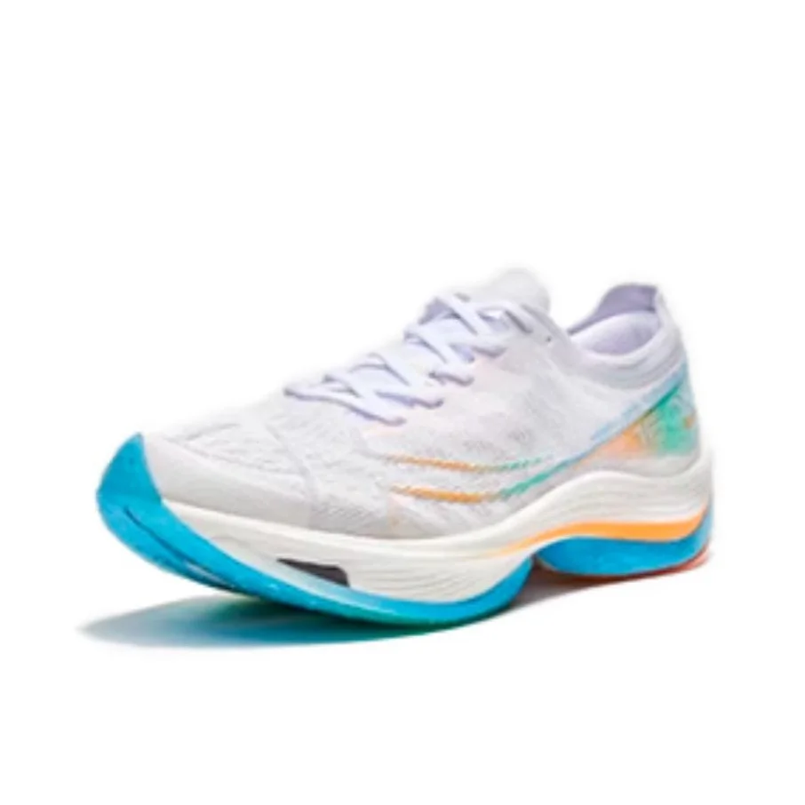 XTEP Racing 160X 5.0 Cushioning Slip Resistant Abrasion Resistant Low top Running Shoes Men's White Orange Yellow 977119110004-2