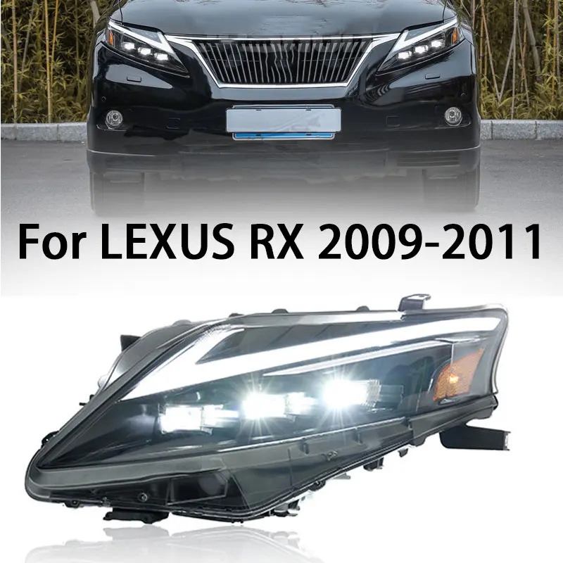 

LED Headlight Assembly Head Lights for Lexus RX 2009-2011 Headlights Three-eye Matrix LED Head Lamps Upgrade Mme light Projector