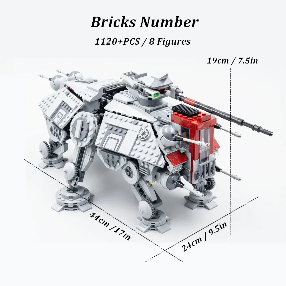 1120PCS Aliens AT-Robot Galaxy TE Heavy Droid-Walkers Space-Fighters Model Building Blocks Bricks Toy Kid Gift Boys