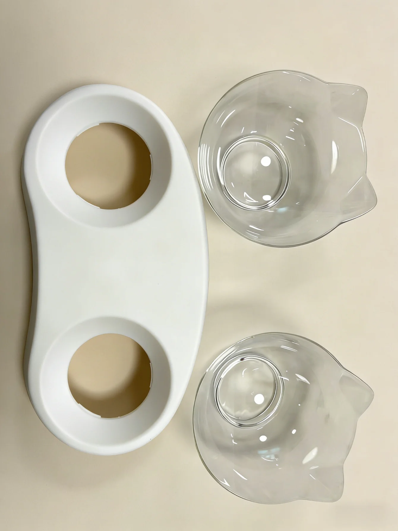 2-in-1 Double Bowl Cat Food & Water Dish – Separate Compartments for Dry & Wet Food, Ant