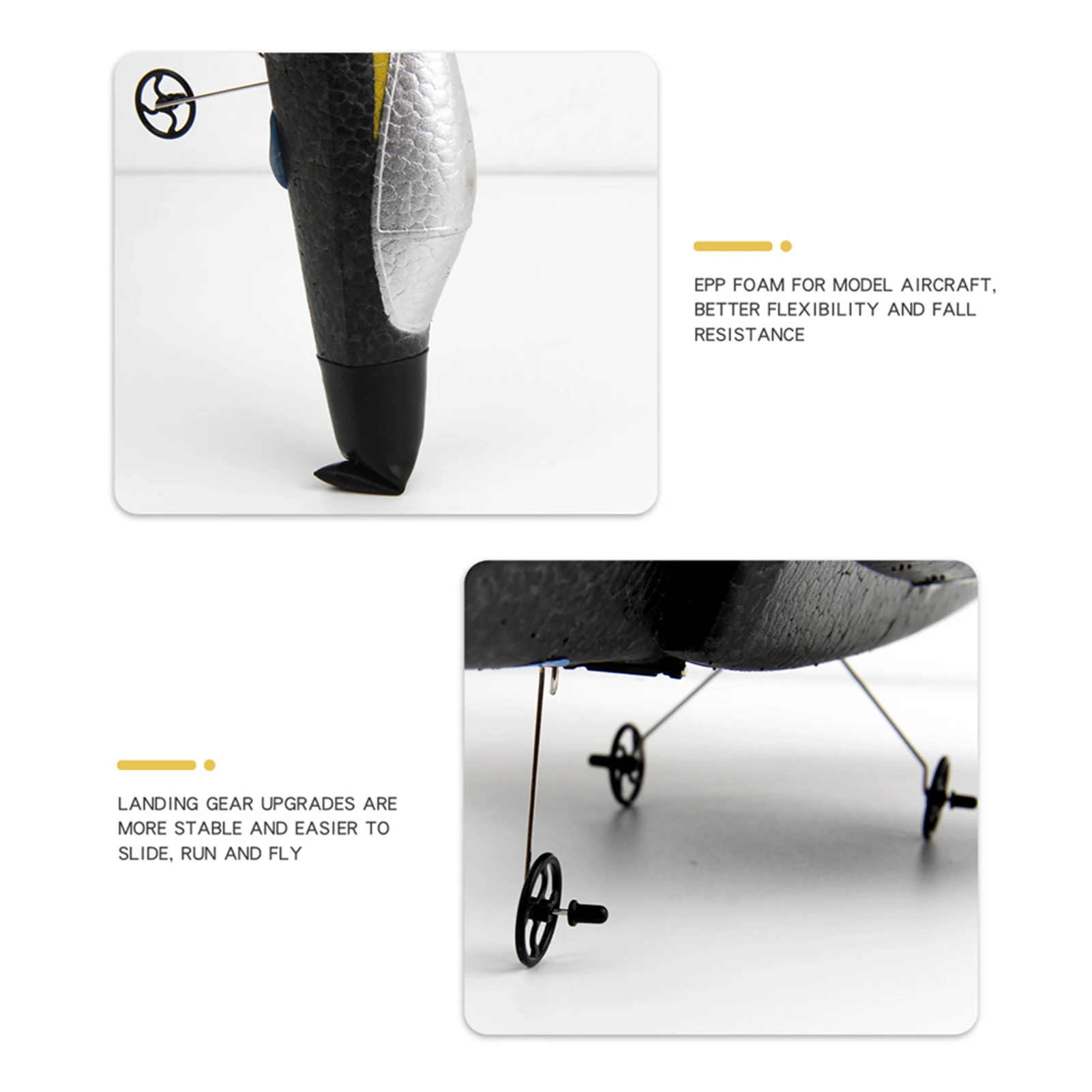 Avion RC 2.4GHz, modèle d'avion coulissant SU-35, jouets de vol EPP, stabilité gyroscopique à 3 axes pour adultes, enfants et garçons, 2 batteries