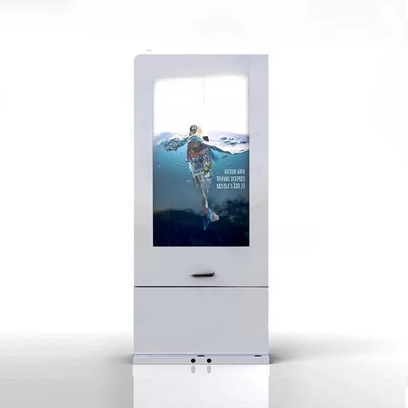 

55 inch outdoor, all-weather floor to ceiling dynamic full HD 1080P LCD wayfinding digital signage screen totem display