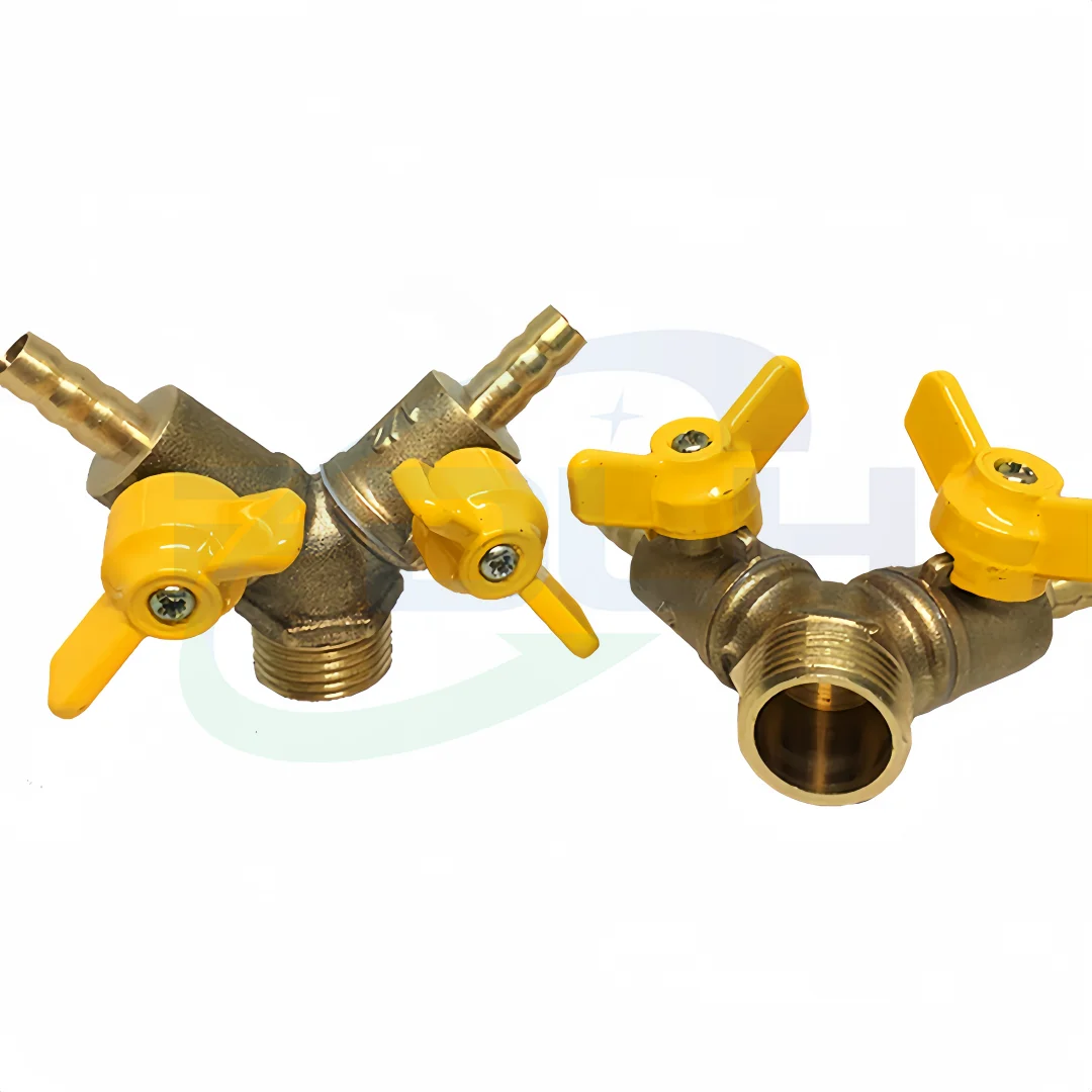 Brass 3 Way Water Valve T Type 20 Thread Male Female for Wire EDM Machine