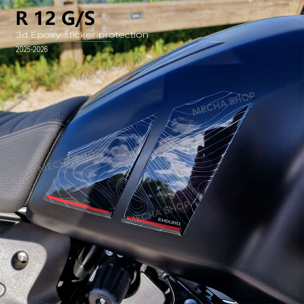 

Tank pad 3D stickers For R 12 G/S 2025-2026 Night Black White Protection