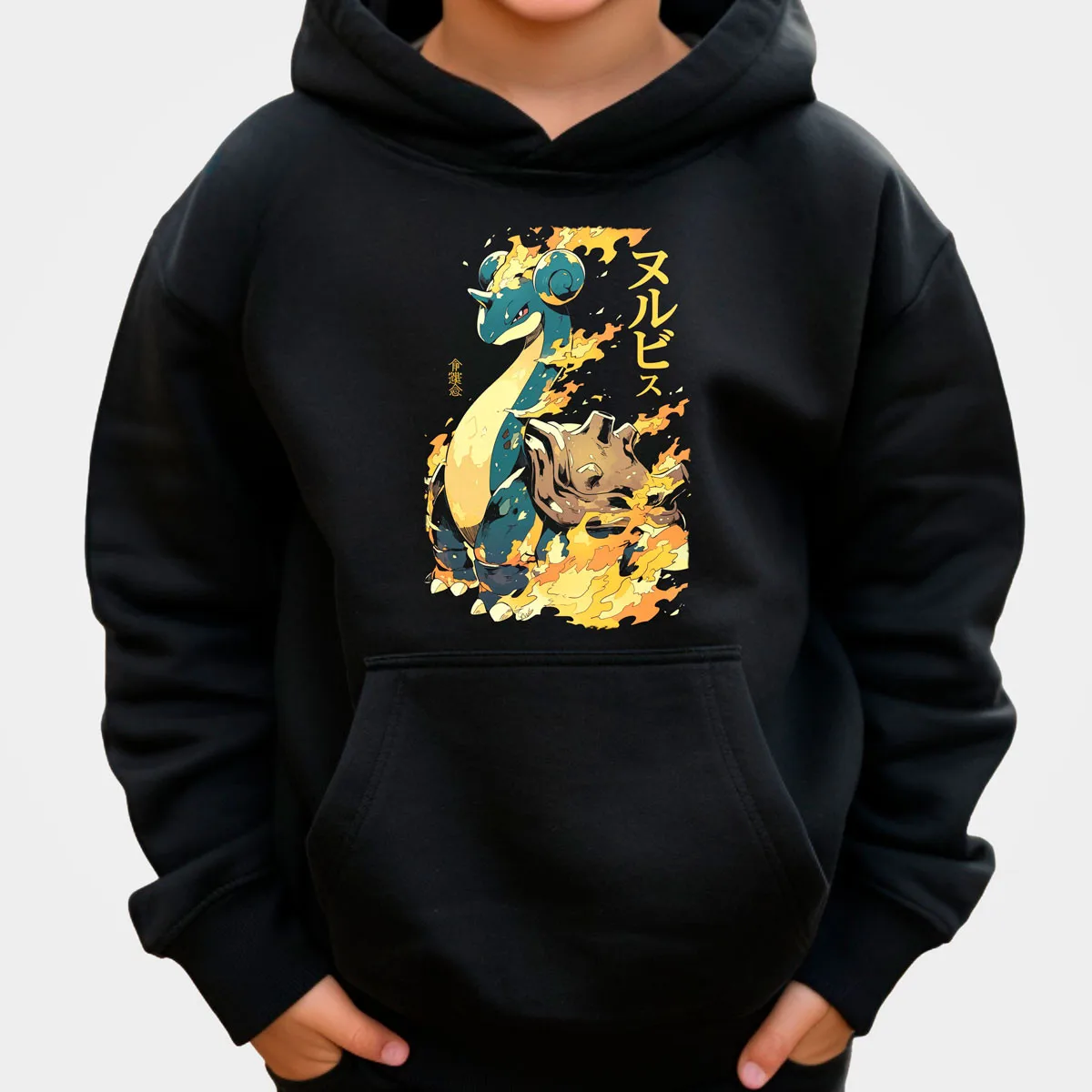 للجنسين بوكيمون أنيمي Gengar القطن الصوف هوديي أسود اللون مع المزدوج الأرجواني شبح عيون حمراء الناري هالة تصميم فضفاض صالح #5