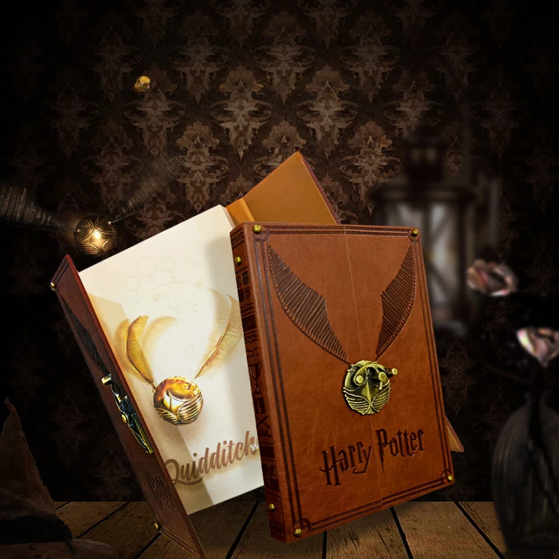 Harry Movie Peripherals Golden Snitch Notebook Collectible Diary Gift Box Best Birthday Gift for Girlfriend New Year Toy for Boy