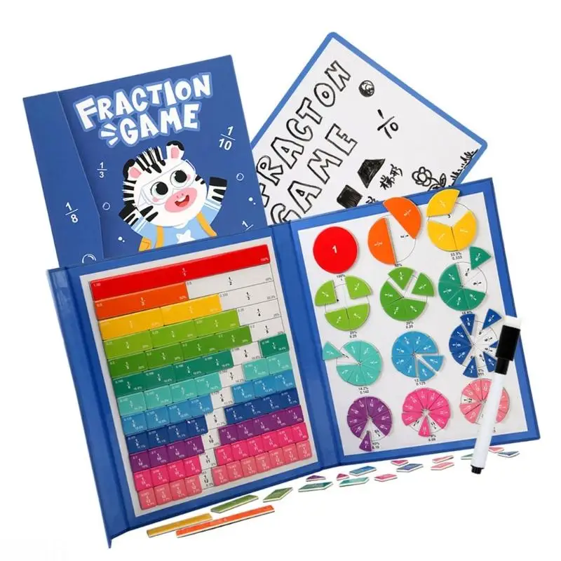 D08B Gạch phân số từ tính Vòng tròn và dải Trình diễn phân số Bộ công cụ giáo dục toán học cho giáo viên học sinh