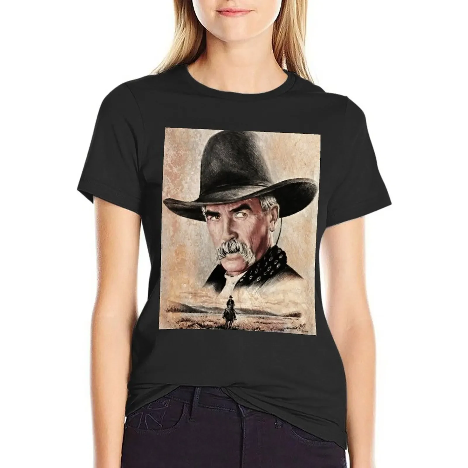 

The Lone Rider sepia T-Shirt kawaii clothes funny funnys rock and roll t shirts for Women