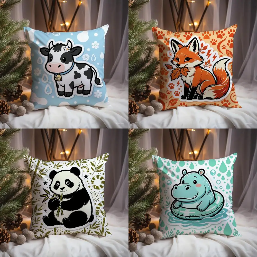 Forest Critter Cushion Cover Premium Comfort Reversible Pillow Cove -Two in One Design for Any Room & Car Interior
