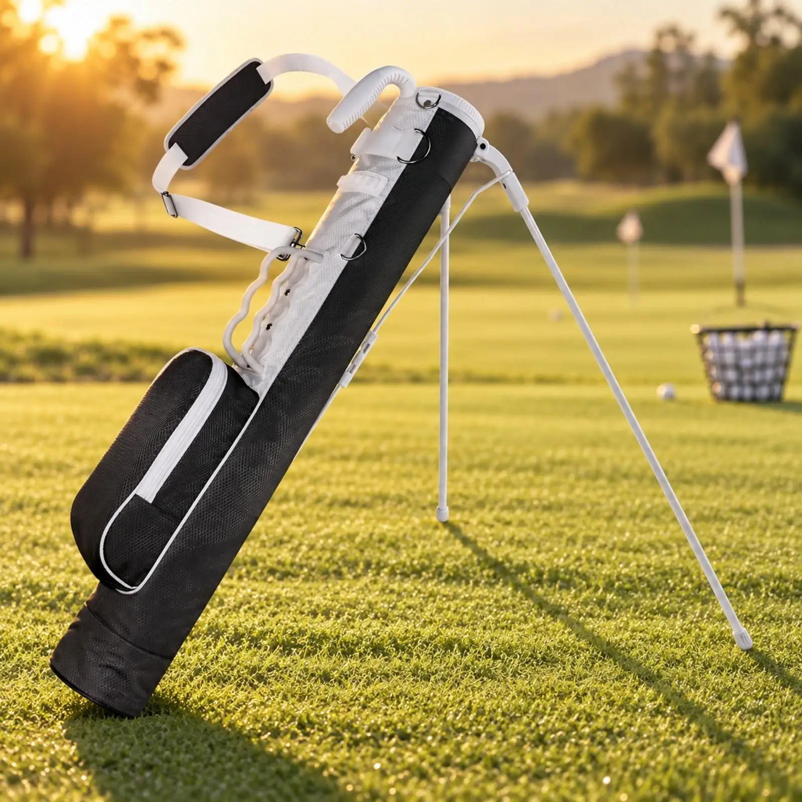 Portable Golf Stand Bag Anti-Slip Feet Golf Stand Bag with Detachable Shoulder Strap Compact