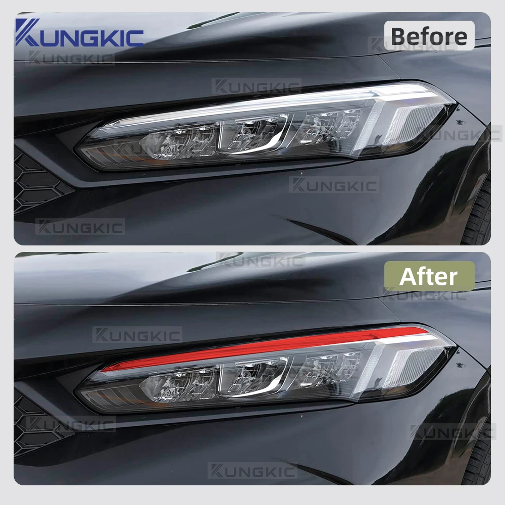 For Honda Civic 2022 2023 2024 2025 2026 TPU Paint Protection Film Turn Daytime/Running Lights Film Sticker Colorful Decal