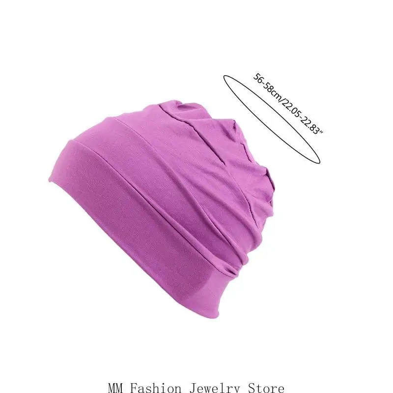 D0UB Topi Kemo Untuk Wanita Penutup Kepala Kanker Topi Bawah Topi Kemo Nyaman Skullies