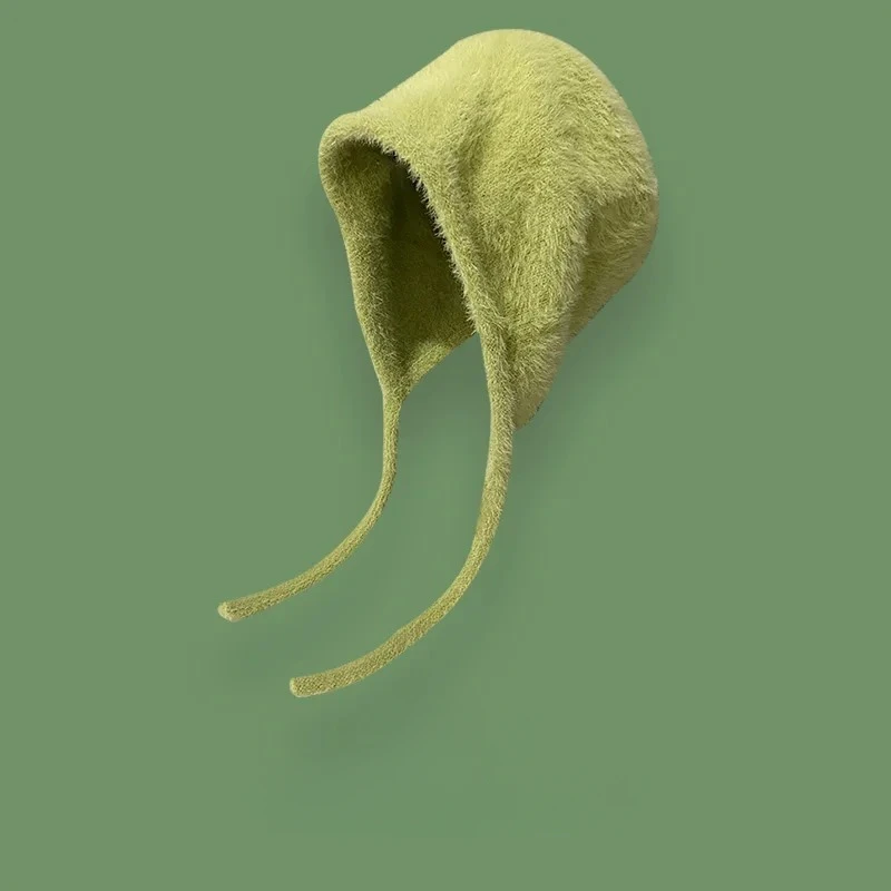 Nowa czapka beanie Y2K na jesień i zimę 2025, urocza, ciepła, japońska czapka dziergana, czapka typu pile, męska czapka z ochroną uszu, czapka z wiązaniem, gorro, bonnet.