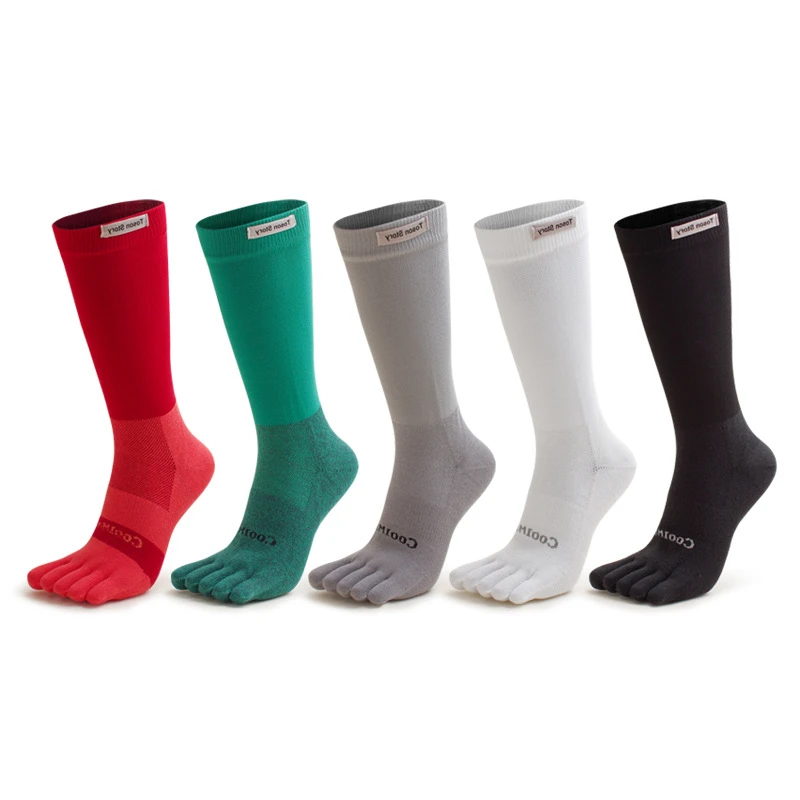 2026 Winter Warm Men's Five Finger Socks Quick Drying Fabric Sweat Absorbent Odor Resistant Running Long Split Toe Sports Socks