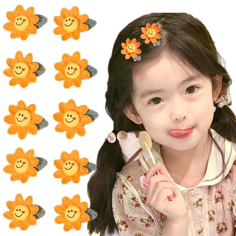 

ncmama 6Pcs Sunflower Hair Clips Girl Hair Accessories Cute Girls DIY Handmade Flower Hairpin Kids Barrettes Boutique Headwear