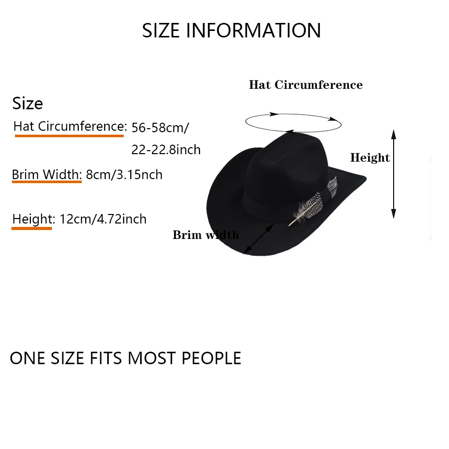 Handmade Feathers Cowboy Hat For Men\'s Vintage Curved Brim Gentleman Fedora Jazz Cap Sombrero Hombre