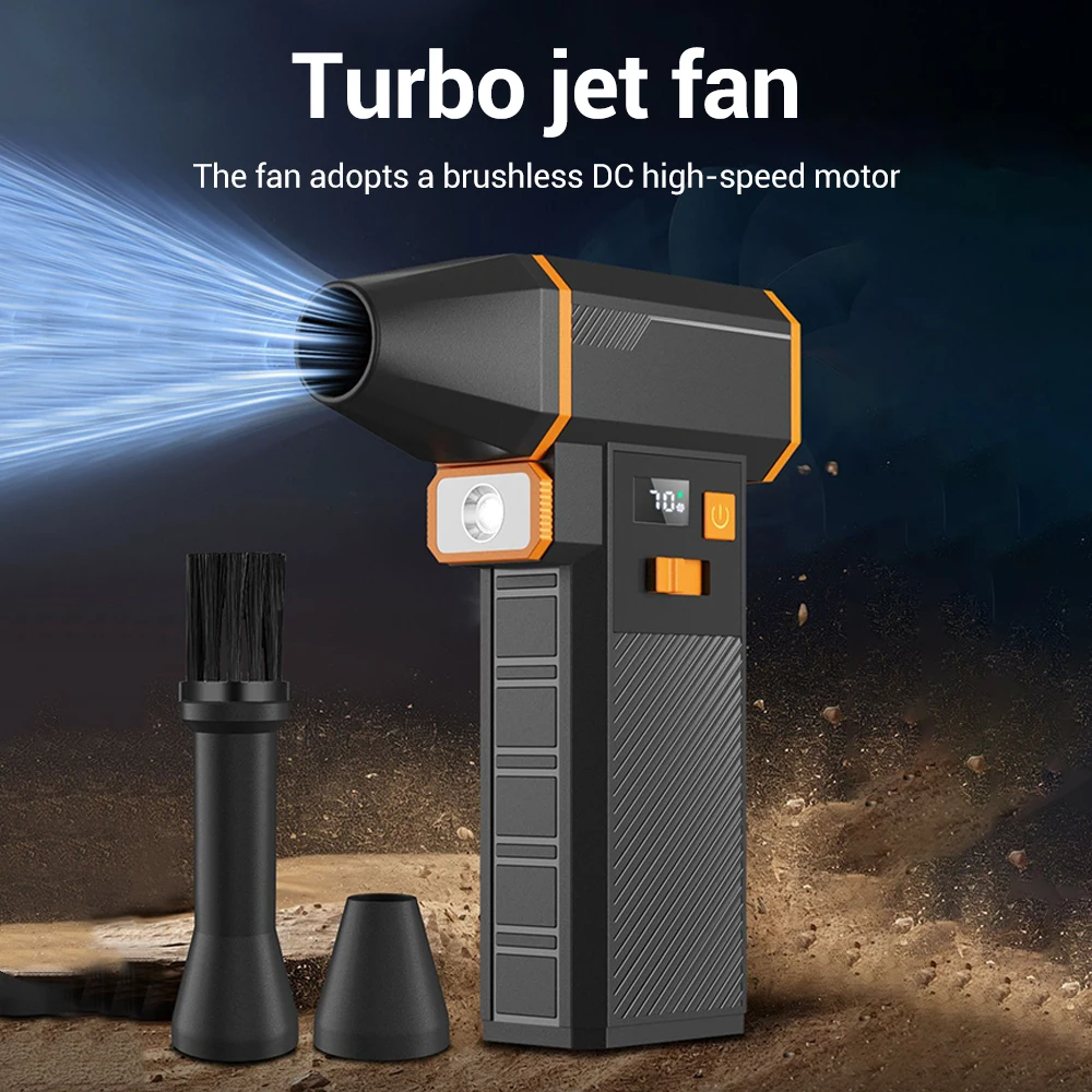 Potente ventilatore d'aria Turbo Jet Fan 10000mAh 58 m/s Vento Motore Brushless Elettrico Air Duster 3 Velocità di Rimozione Asciugatrice tastiera