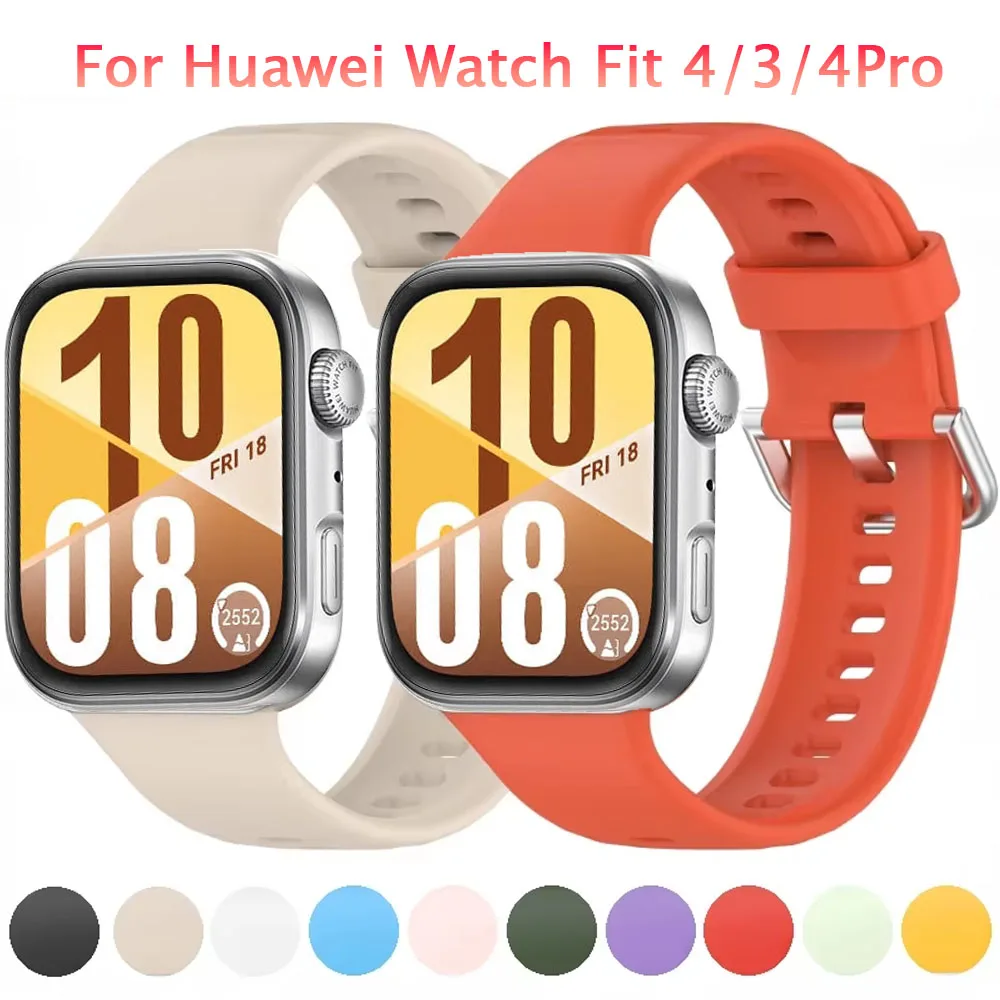 

Silicone Strap For Huawei Watch Fit 4/Fit 4Pro Soft Comfortable Lightweight Replaceable Wristband For Huawei Watch Fit 3 Correa