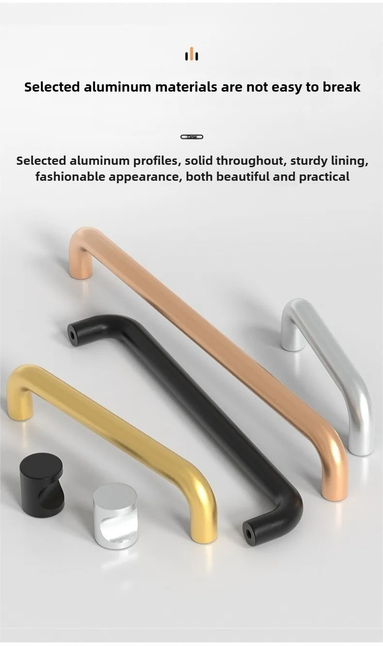 Moderne minimalistische Griffe für Schränke, Kommoden, Schranktürgriffe aus massiver Aluminiumlegierung, Schrankgriffe für Schubladen, Küchenmöbelbeschläge – Detail 3