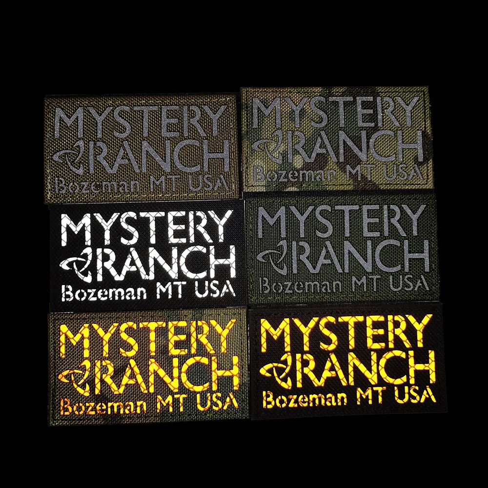 Mystery Ranch Reflective Magic Sticker Infrared English Glow in the Dark Armband Badge Laser Engraved Backpack Decoration Patch