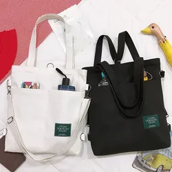 Women Tote Bag Aesthetic Solid Color Students Schoolbag Casual Handbag Shoulder Bag Large Capacity Reusable Shopping Beach Bag