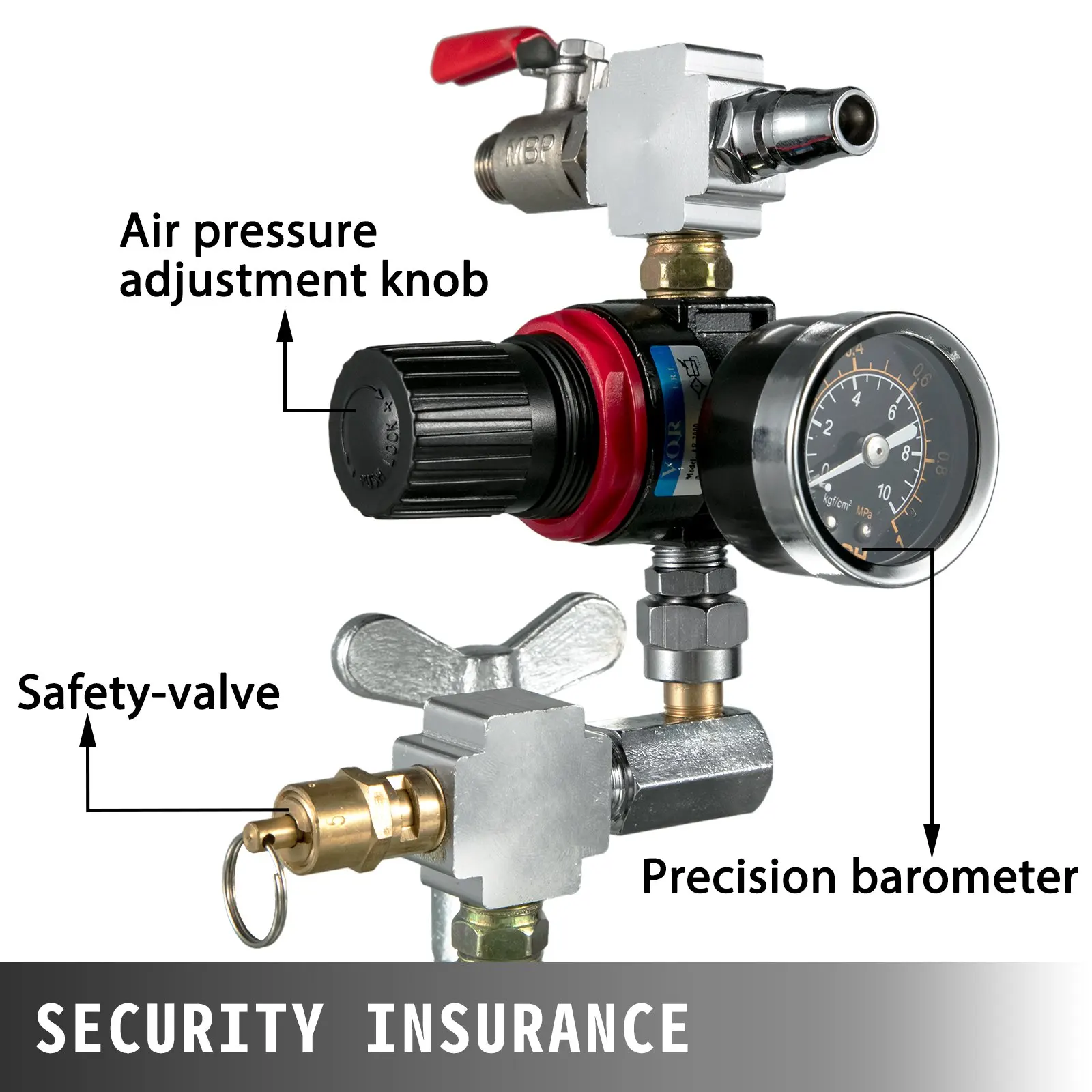 Pressão inoxidável Pot Pintura Pulverizador, Bocal Pistolas De Pulverização, 2,5 Galões, 10L, 3,5mm