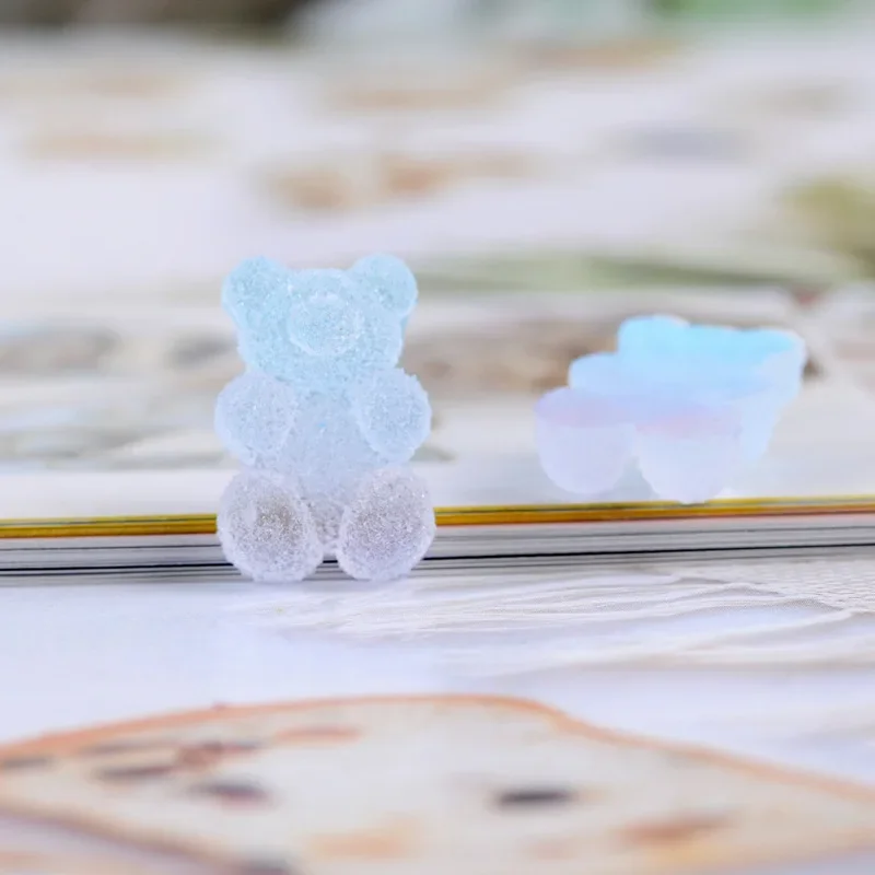 50Pcs Soft Candy Bear Flatback Resin Cabochon Charms for Headwear Accessories Sweet Gummy Cabochons DIY Scrapbooking Decoration