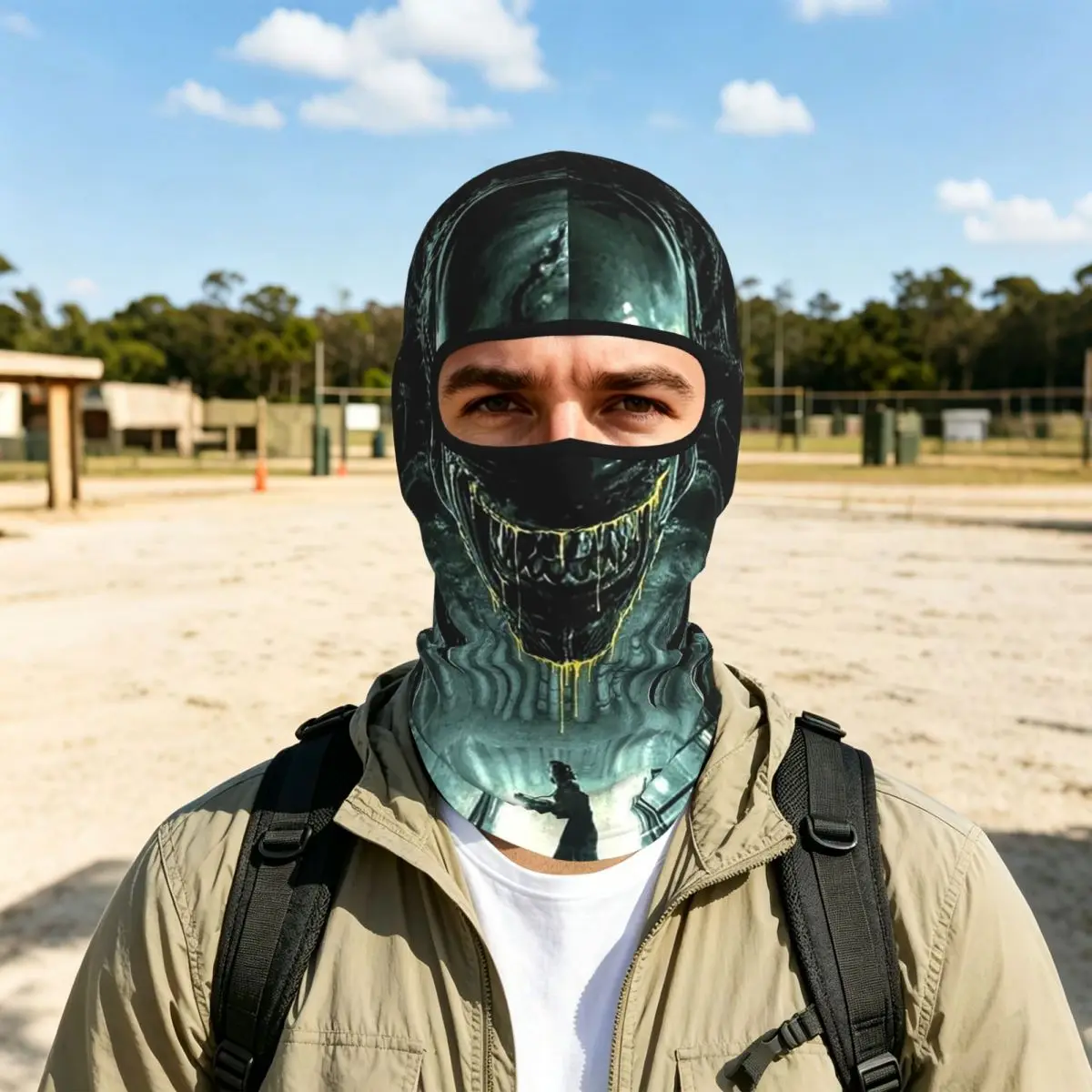 Alien Vs Predator Horror Science Fiction Comics Thin Balaclava Full Face Mask Sun Protection Neck Gaiter For Motorcycle Outdoor