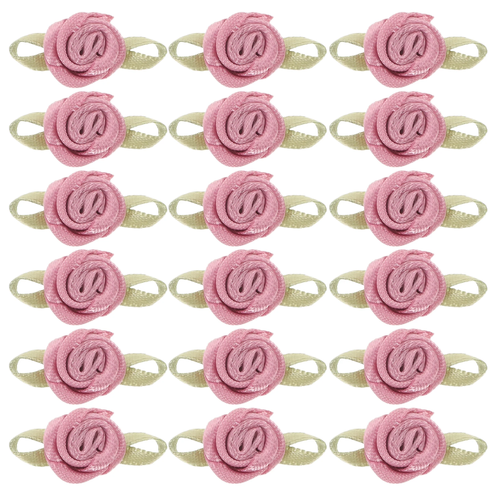 

100 Pcs Wedding Decorative Ribbon DIY Sewing Appliques Rose Polyester Floral Charm