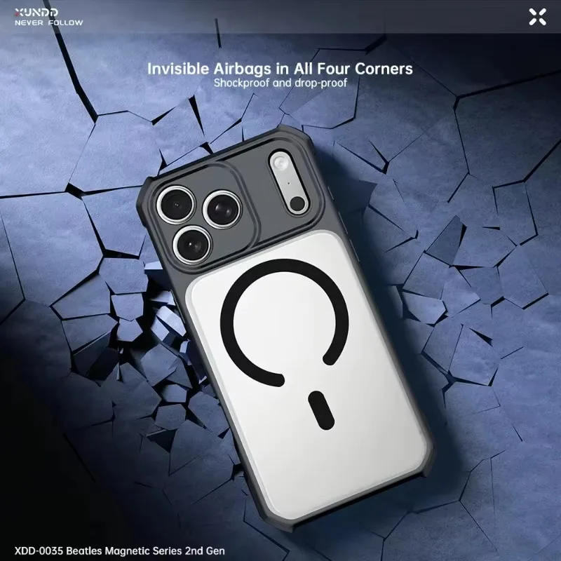 XUNDD Case For iPhone 18 17 Pro Max Shockproof Airbags TPU + Matte Hard PC Camera Protection Phone Cover