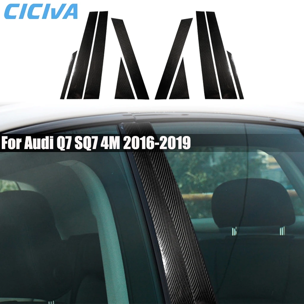 

Автомобильные аксессуары из углеродного волокна, панель B-стойки, декоративная внешняя крышка, модифицированная наклейка на отделку для Audi Q7 SQ7 4M 2016-2019