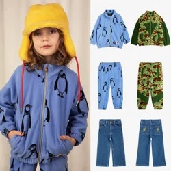 MINI RODINI Children's set Nordic style 2024 autumn new product minirodini fleece thermal sweater trousers jacket set