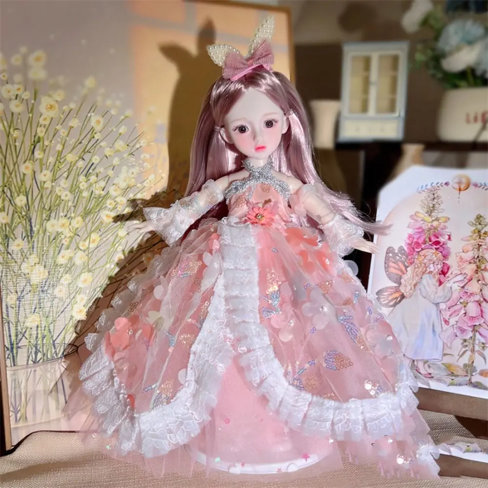 

Rabbit Girl 30cm BJD Doll Toy Starry Blue Eyes Movable Girl's DIY Dress Up Toy Jointed Dolls Attractive Eyes