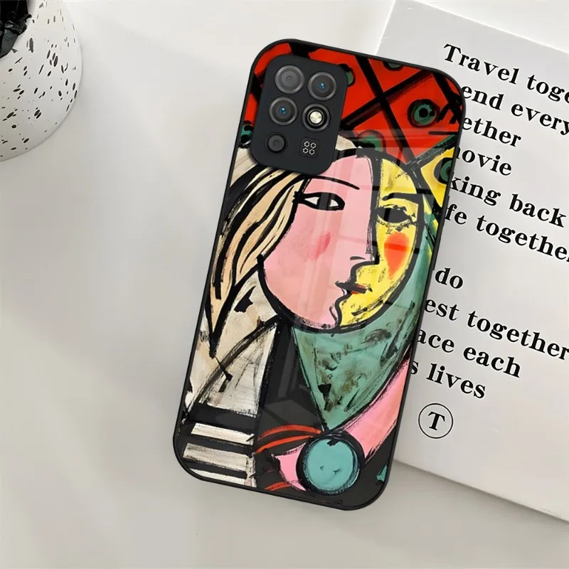 Picasso Abstract Art Painting Phone Case For Huawei P30 Lite P50 P20 P40 P10 P9 Smartp Z Mate 40 Honor 30 50 60 Pro Plus Glass