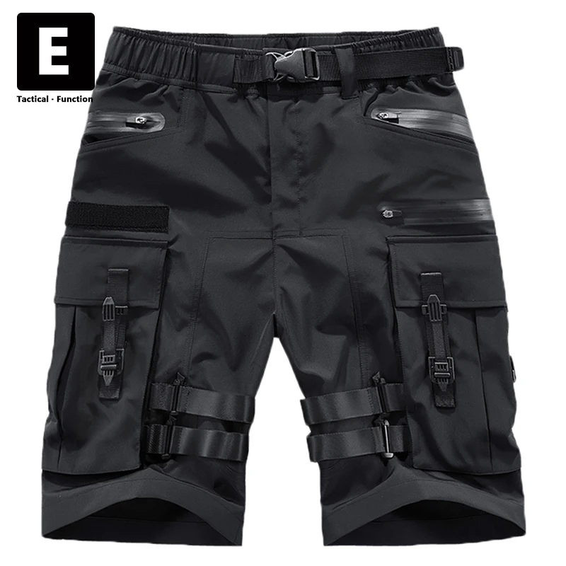 

Hip Hop Streetwear Cargo Shorts Men Techwear Short Pants Harajuku Oversized Summer Military Tactical Shorts Black