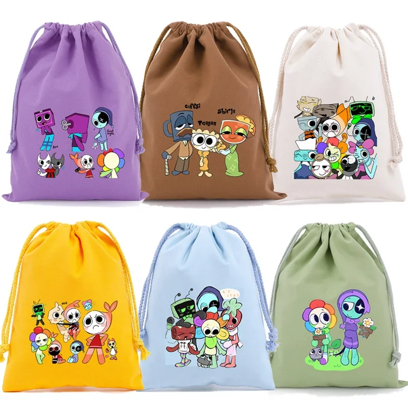 Dandys Worlds Drawstring Bags Cartoon Game Figures Handbags Storage Party Candy Jewelry Packaging Bags Decoration Pouches Gift