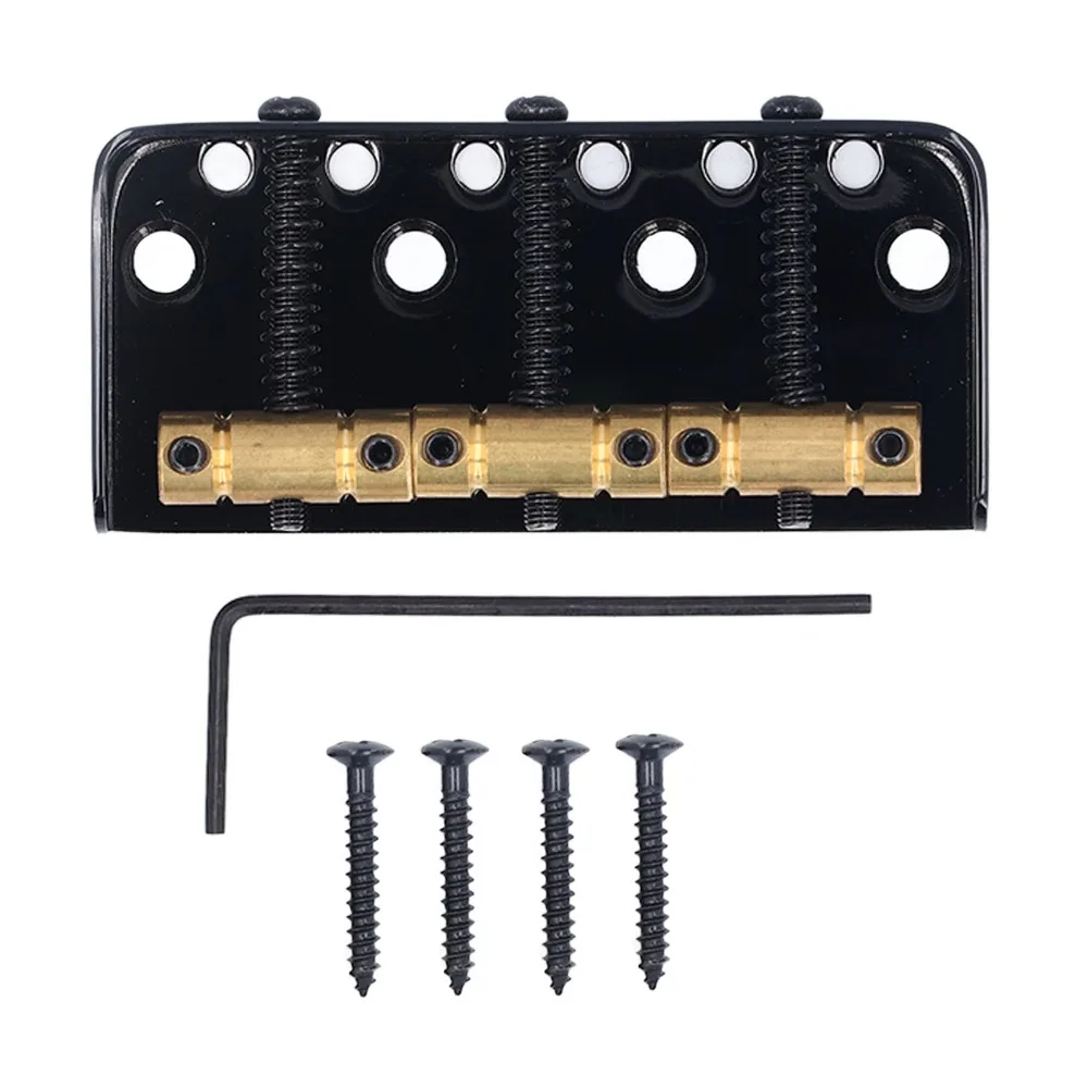 3 Saddle Electric Guitar Bridge 54mm Black Short Guitar Bridge Metal Guitar Bridge Replacement For Tele Style Guitar