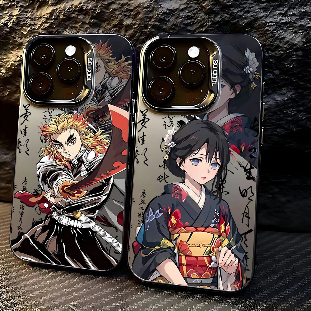 Cool anime Demon Slayer Phone Case iPhone 17 16e 16 15 14 13 12 11 mini Pro Max X XR XSMAX 8 Air Plus Anti Fall Matte Back Cover