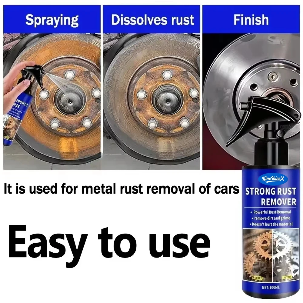KineShine Automotive Car Rust Remover Spray Clean Metal Iron Quickly Auto Exhaust Pipe Rust Derusting Spray Stain Removal Agent