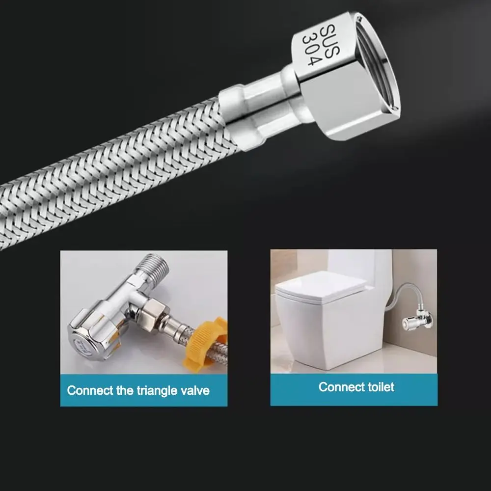 

Гибкий душевой шланг длиной 20-200 см с внутренней резьбой, удлинительная труба-распылитель с внешней резьбой, регулируемая длина