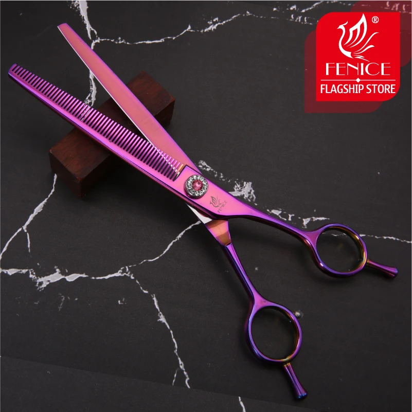 Fenice Professional JP440C steel 7.0 inch Pet Grooming Hair-dressing Cutting Thinning Scissors Shears for Pet Beautician tesoura