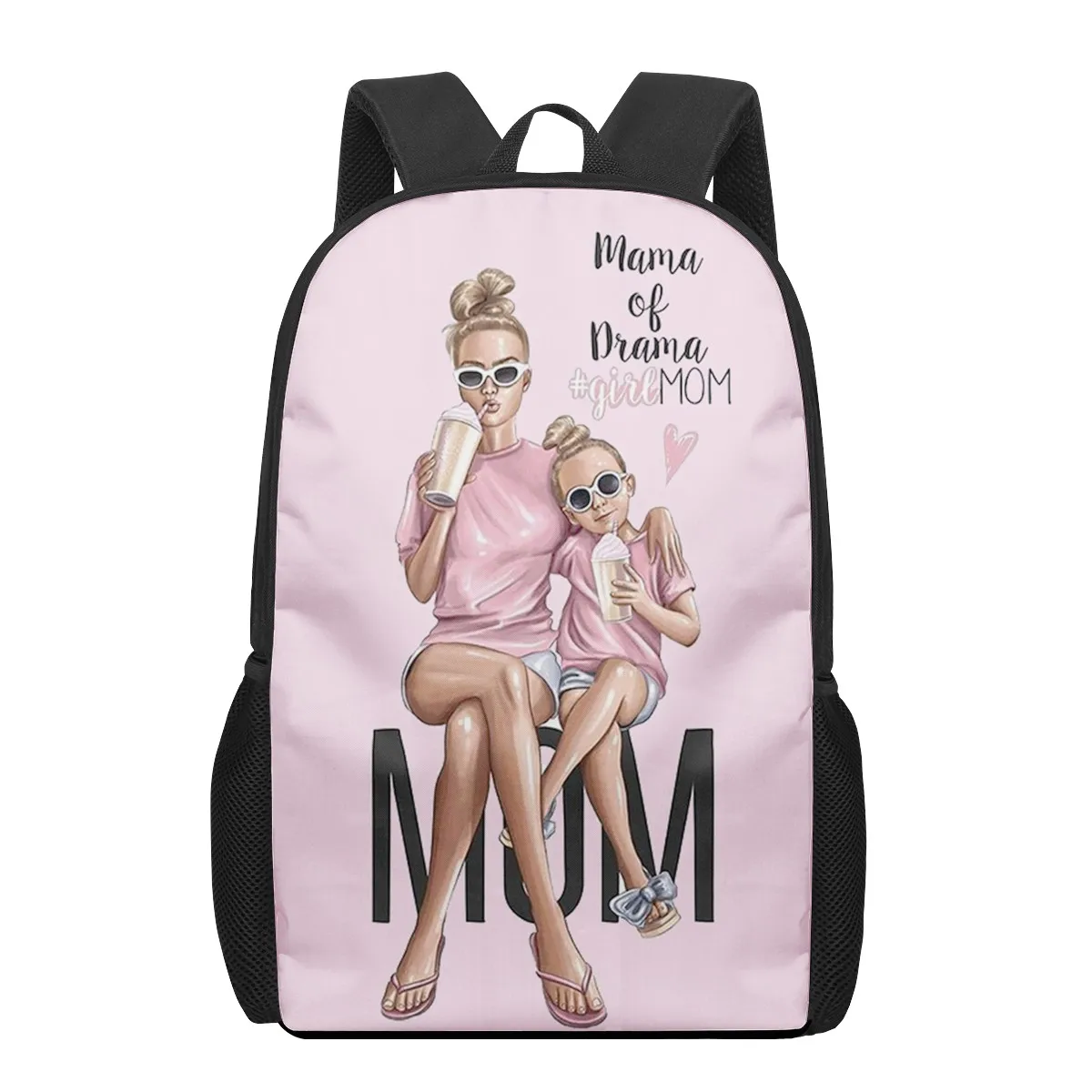 Girl Super Mom Baby Print School Backpack for Boys Girls Kids Book Bag Teenager Student Casual Shoulder Bags Laptop Backpack