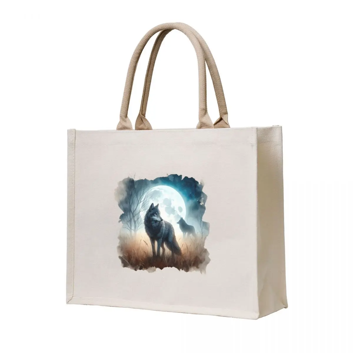 

Night Wolf Gothic Moon Tote Bag large size bags Candy bags Shopper Handbags women