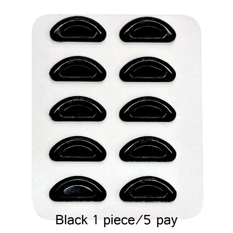 Almohadilla nasal autoadhesiva de silicona negra para gafas, en forma de media luna, cóncava-convexa, reductora de altura, adhesivo para gafas de sol.