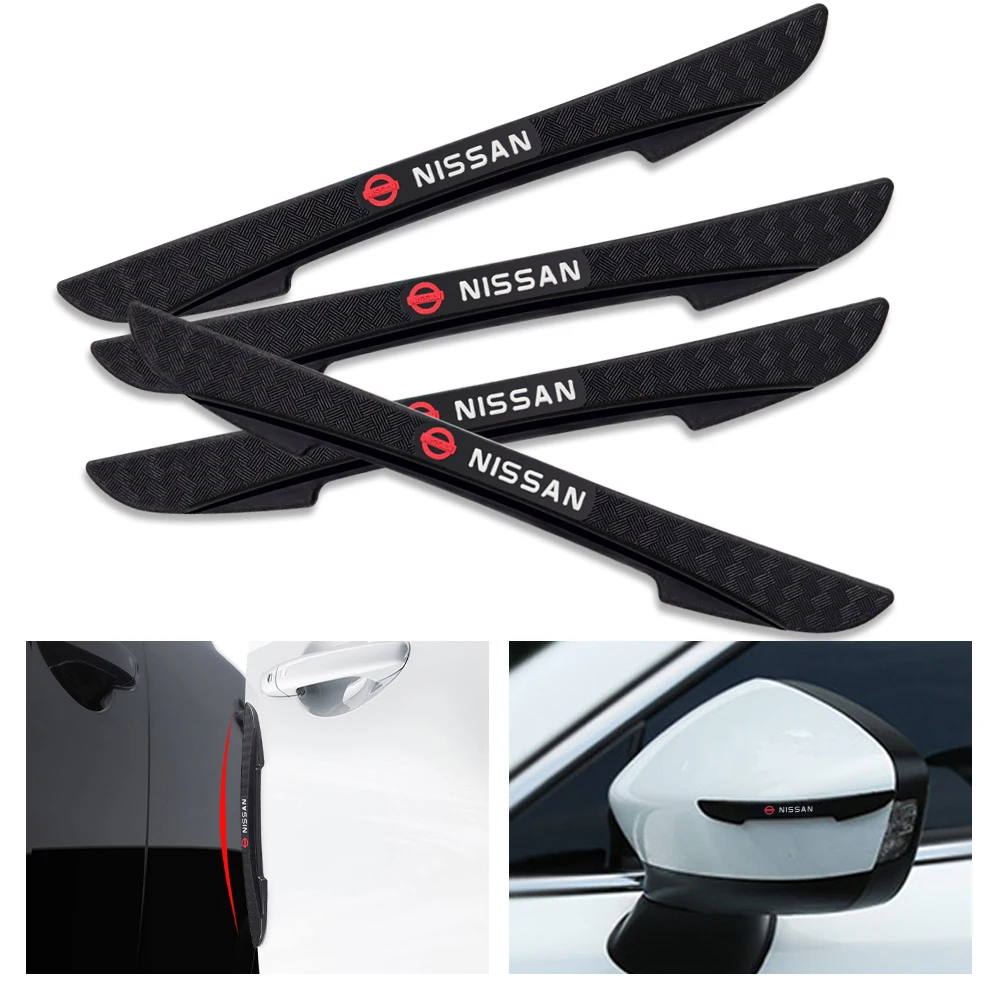 4Pcs Side Door Edge Protective Strip Rearview Mirror Anti-collision Stickers Auto Accessories For Nissan Nismo Espace Laguna