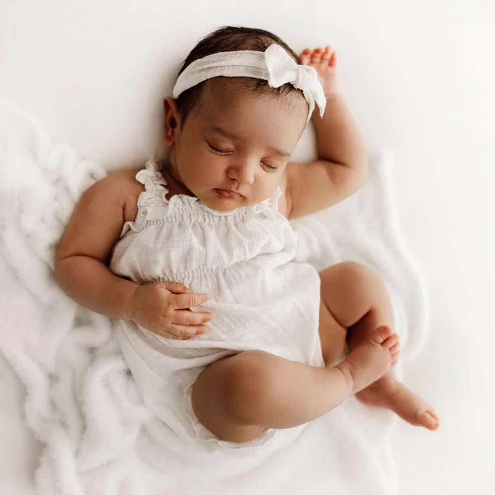 Accessoires de photographie pour nouveau-nés, barboteuse à volants, tenue en coton pour bébé, tricot doux, vêtements de séance Photo, cadeau de réception-cadeau pour bébé, vêtements de Studio