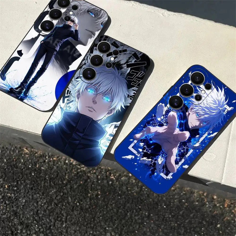 Comic Characters Satoru Gojo Phone Case For Samsung S 24 Fe 25 Ultra Plus 20 Lite 21 30 22 23 24 22 Ultra 5G Fundas