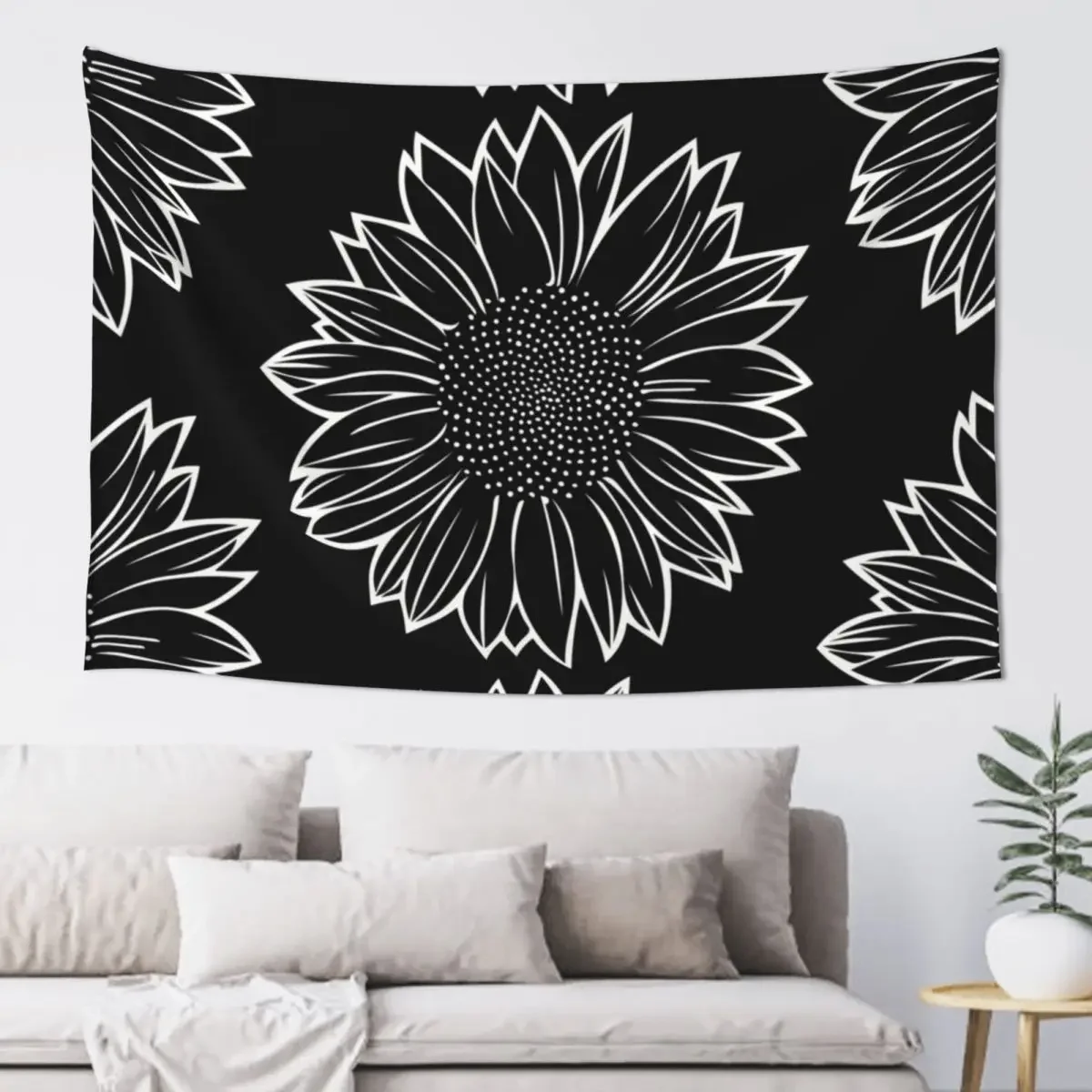

Sunflower in White Tapestry Wall Decor Hanging Hanging Wall Aesthetics For Room Aesthetic Home Decor Tapestry