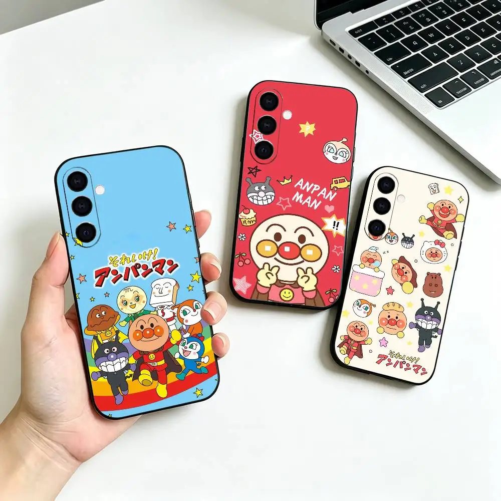 Cartoon Anpanman -n Black Soft Silicone Phone Case for Samsung Galaxy A73, A42, A72, A70, A53, A52, A51