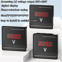 AC square digital display voltmeter single-phase AC220V panel installation replaces 6L2/99T1/SQ72/SQ96 size AC voltmeter